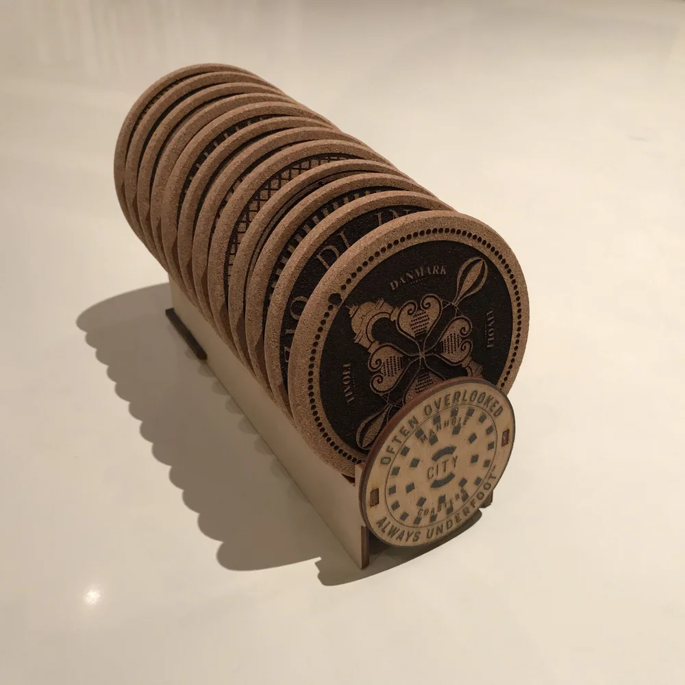 Manhole COver Dozen Coasters Philadelphia — TOMBINO